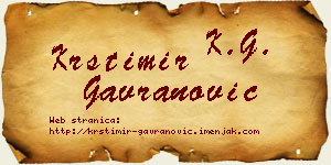 Krstimir Gavranović vizit kartica
